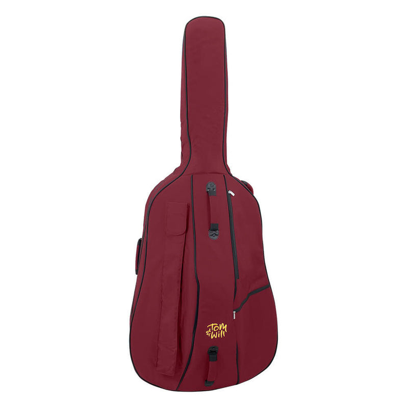 Tom & Will Double Bass Gig Bag - Burgundy With Grey Interior