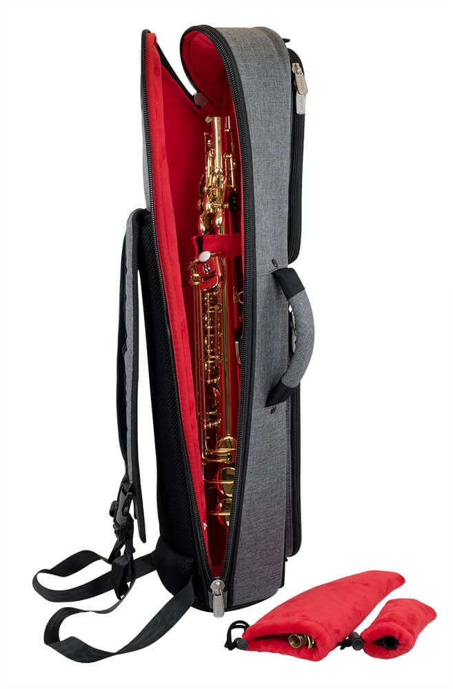 Tom & Will Soprano Sax Gig Bag - Grey With Red Interior