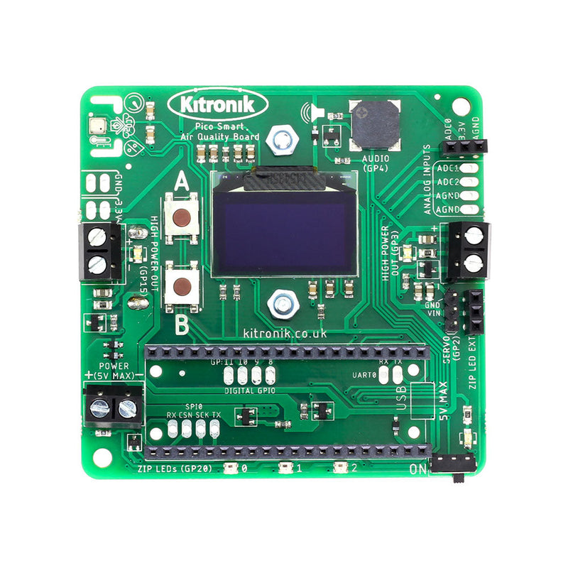 Kitronik Air Quality Datalogging Board for Raspberry Pi Pico