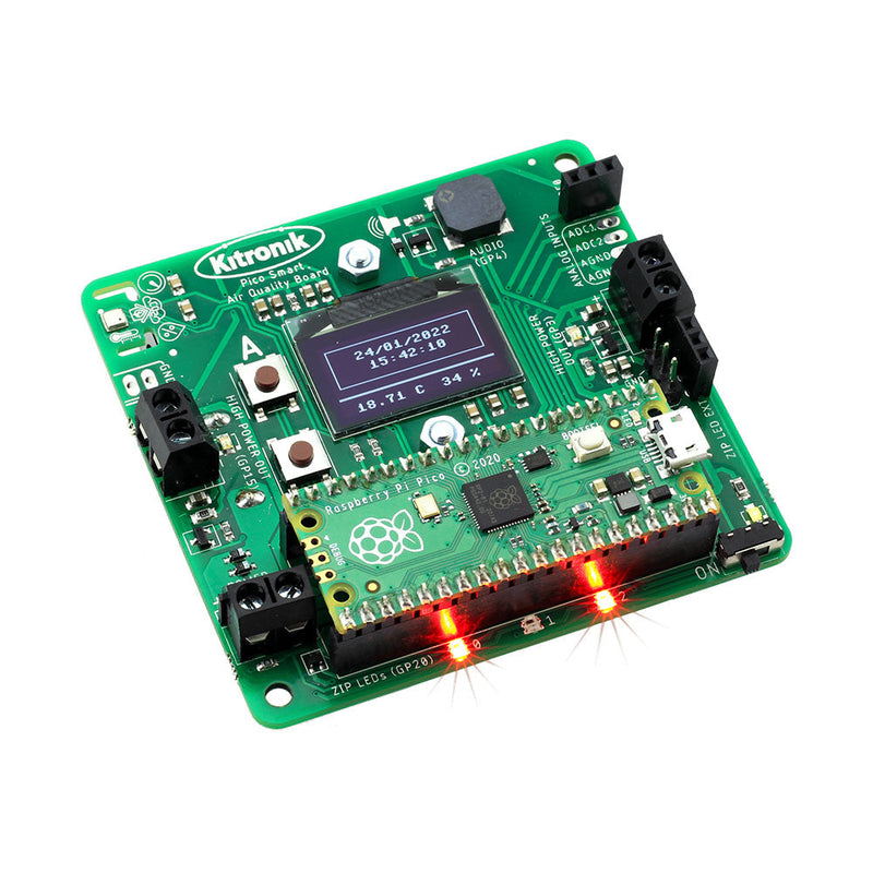 Kitronik Air Quality Datalogging Board for Raspberry Pi Pico