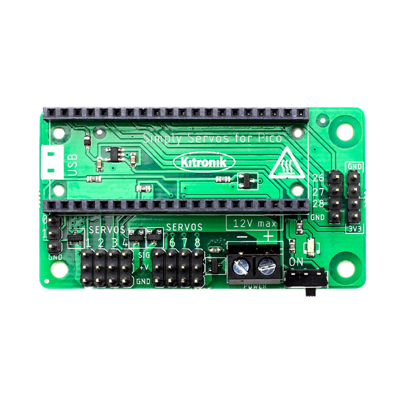 Kitronik Simply Servos Board for Raspberry Pi Pico