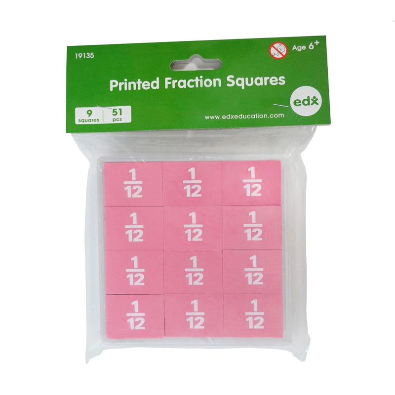 Printed Fraction Squares PK51