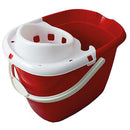 MOP BUCKETS, Plastic, 12 litre (2.6 gallon), Red, Each