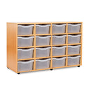 Monarch 16 double tray storage unit (4 x 4) - Transparent