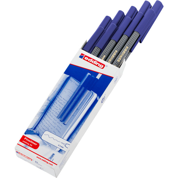 Edding® 55 Fineliner Pens, Blue, Pack of 10