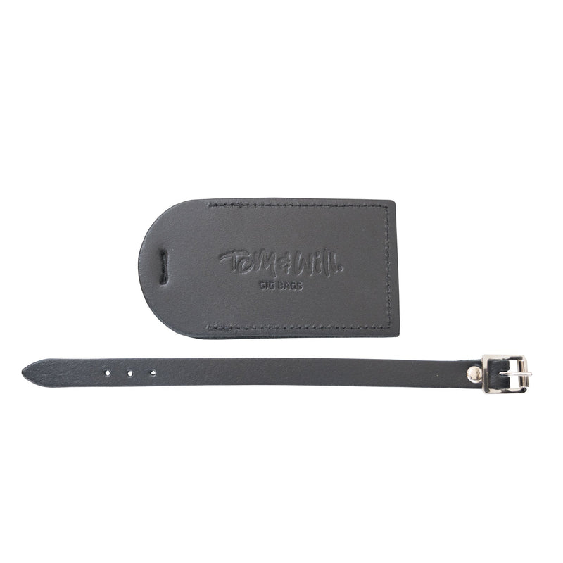 Tom & Will 100% real leather luggage tags - Charcoal black