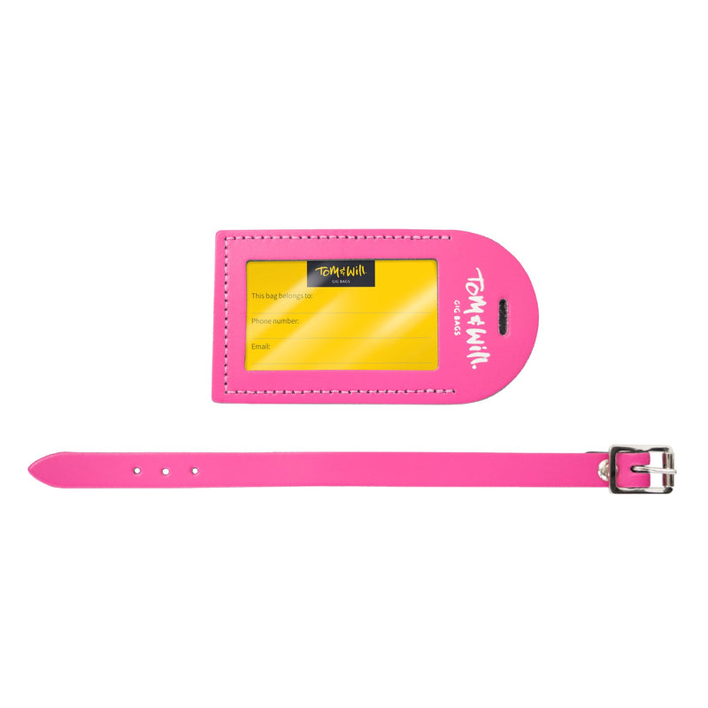 Tom & Will 100% real leather luggage tags - Cabaret pink
