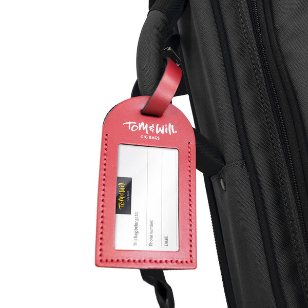 Tom & Will 100% real leather luggage tags - Burgundy