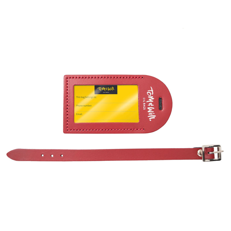 Tom & Will 100% real leather luggage tags - Burgundy