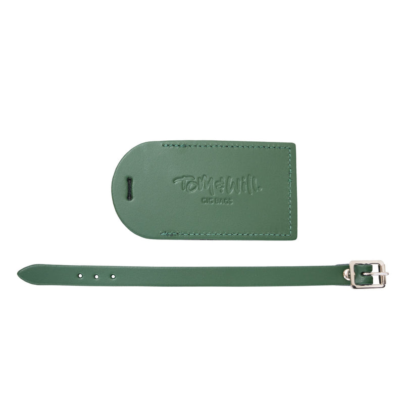 Tom & Will 100% real leather luggage tags - Racing green