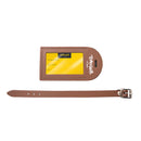 Tom & Will 100% real leather luggage tags - Chestnut brown