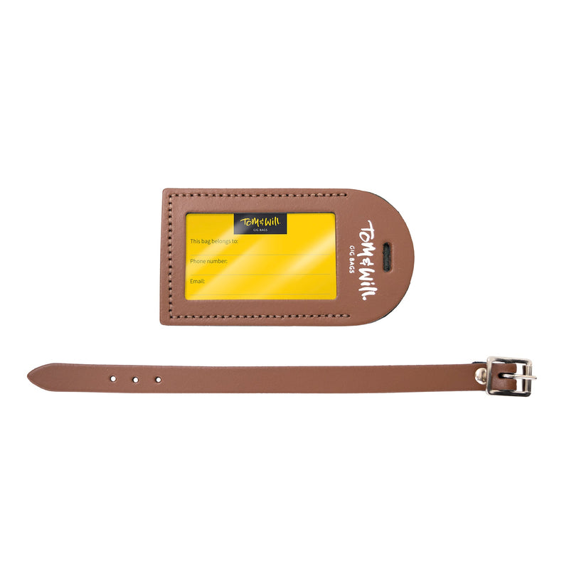 Tom & Will 100% real leather luggage tags - Chestnut brown