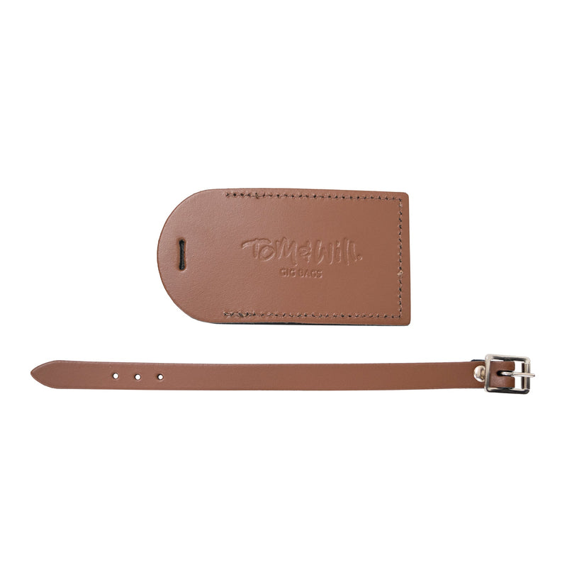 Tom & Will 100% real leather luggage tags - Chestnut brown