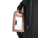 Tom & Will 100% real leather luggage tags - Chestnut brown