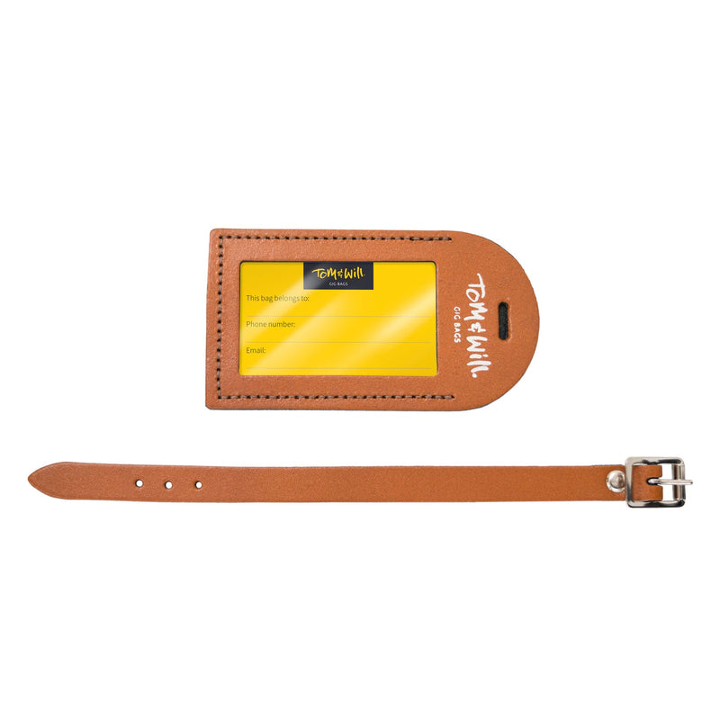 Tom & Will 100% real leather luggage tags - London tan
