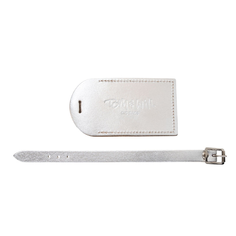 Tom & Will 100% real leather luggage tags - Silver