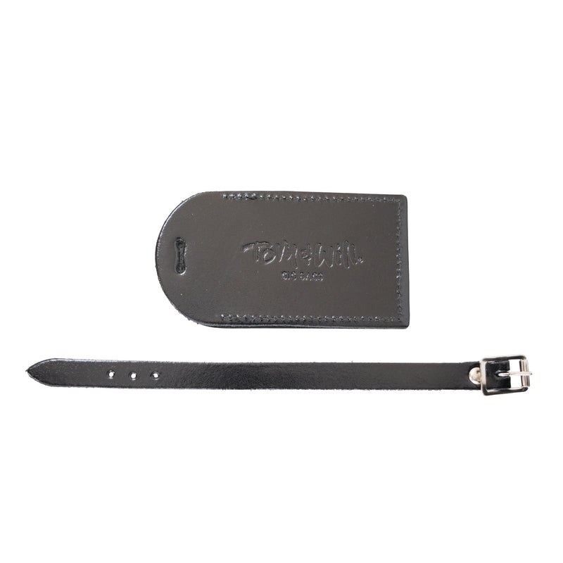 Tom & Will 100% real leather luggage tags - Patent black