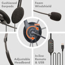 Soundlab A088DU USB headset with flexible boom microphone