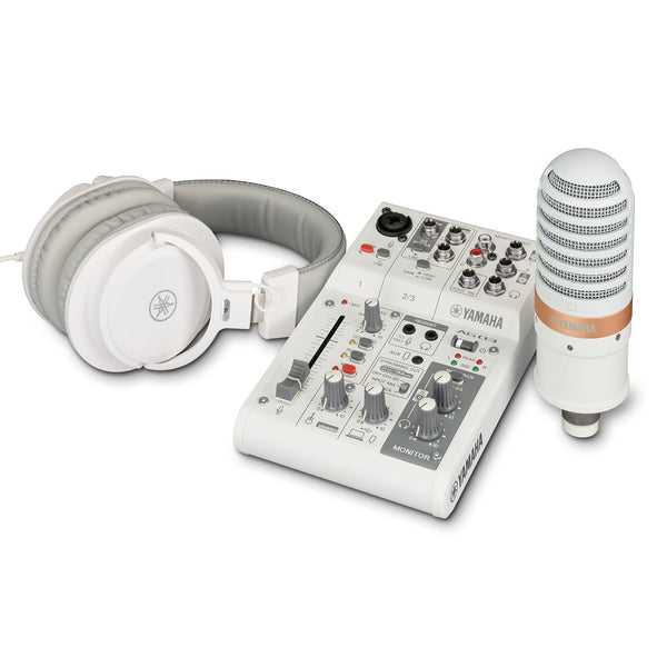 Yamaha AG03MK2 LSPK live streaming pack - White