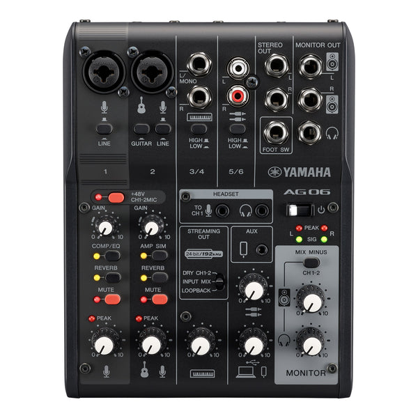 Yamaha AG06 MK2 live streaming mixer - Black