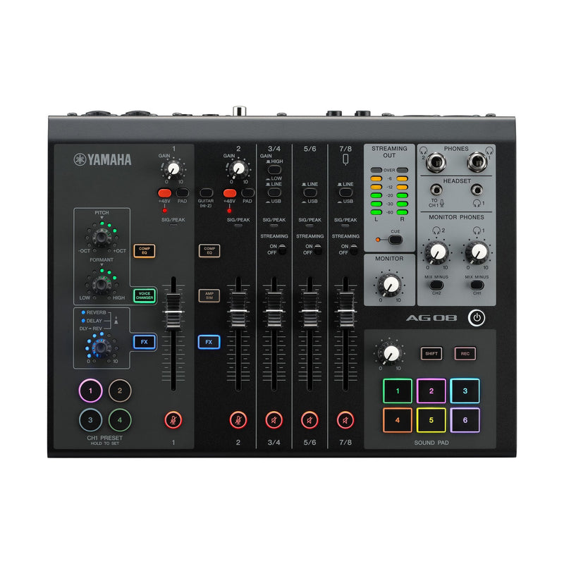 Yamaha AG08 live streaming mixer - Black
