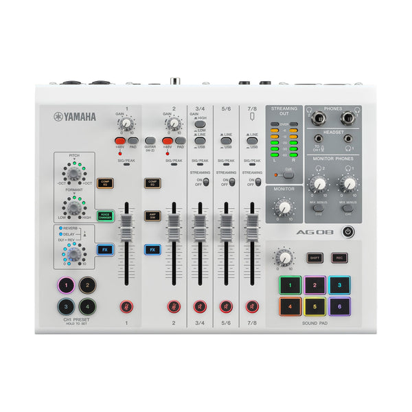 Yamaha AG08 live streaming mixer - White