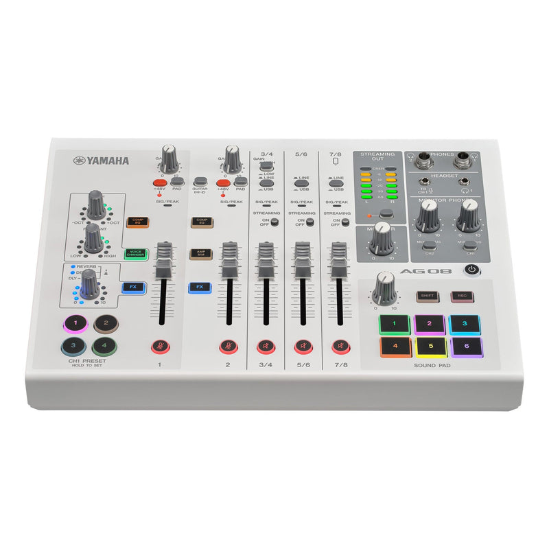 Yamaha AG08 live streaming mixer - White