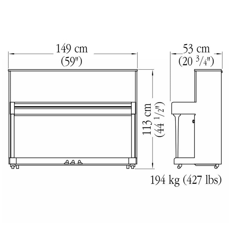 Yamaha b2 upright piano - Polished Ebony with Chrome Fittings