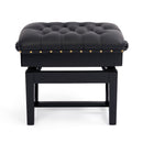 Hidrau BC46 'London' concert piano stool - Black gloss, black leather