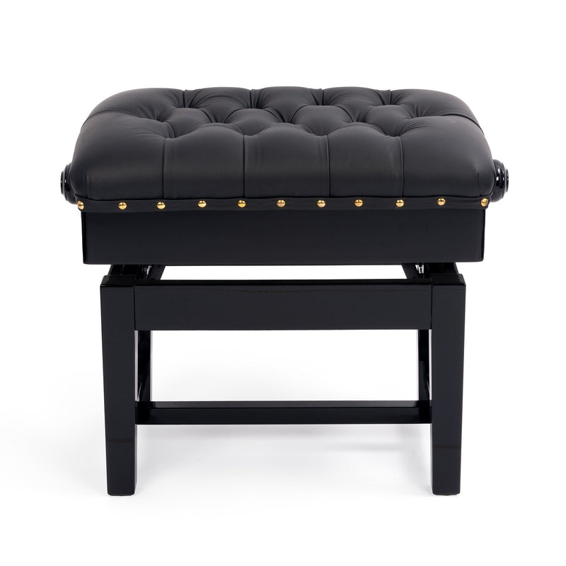 Hidrau BC46 'London' concert piano stool - Black gloss, black leather