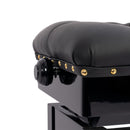 Hidrau BC46 'London' concert piano stool - Black gloss, black leather