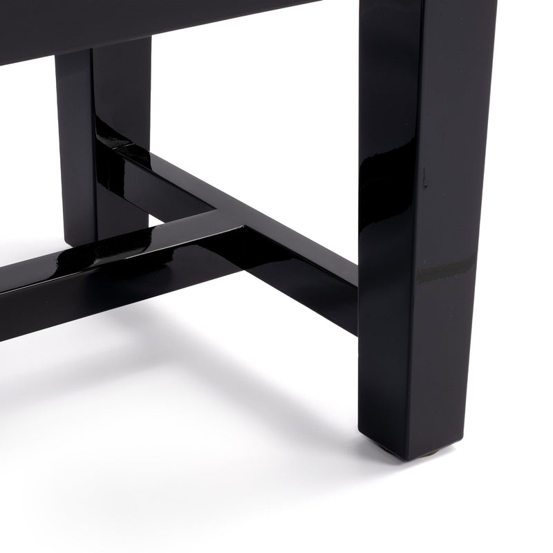 Hidrau BC46 'London' concert piano stool - Black gloss, black leather