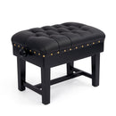 Hidrau BC46 'London' concert piano stool - Black satin, black leather