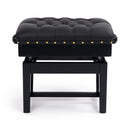 Hidrau BC46 'London' concert piano stool - Black satin, black leather