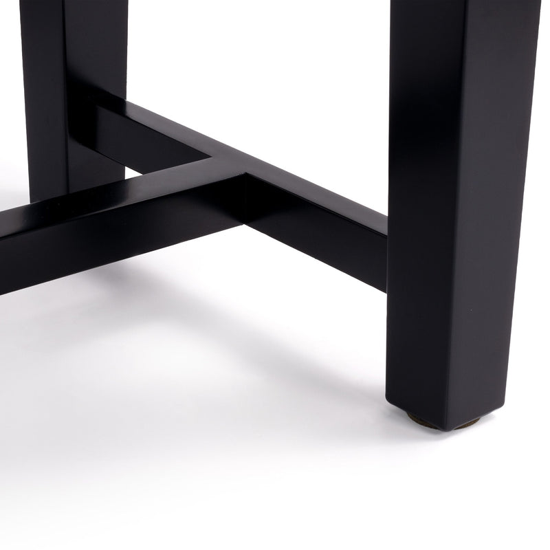 Hidrau BC46 'London' concert piano stool - Black satin, black leather