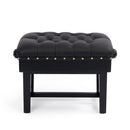 Hidrau BC46 'London' concert piano stool - Black satin, black leather
