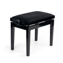 Hidrau BG27 'Toledo' single adjustable piano stool - Black gloss, black velvet