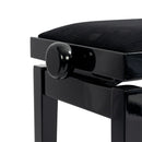 Hidrau BG27 'Toledo' single adjustable piano stool - Black gloss, black velvet