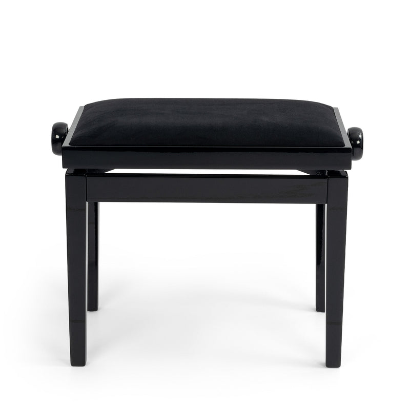 Hidrau BG27 'Toledo' single adjustable piano stool - Black gloss, black velvet