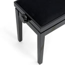 Hidrau BG27 'Toledo' single adjustable piano stool - Black gloss, black velvet