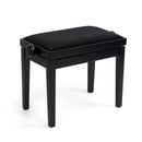 Hidrau BG27 'Toledo' single adjustable piano stool - Black satin, black velvet