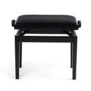 Hidrau BG27 'Toledo' single adjustable piano stool - Black satin, black velvet