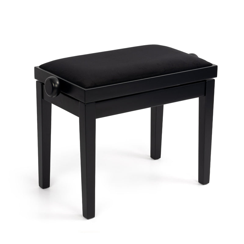 Hidrau BG27 'Toledo' single adjustable piano stool - Black satin, black velvet