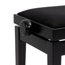 Hidrau BG27 'Toledo' single adjustable piano stool - Black satin, black velvet