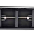 Hidrau BG270 'Geneva' height adjustable duet piano stool - Black gloss, black velvet