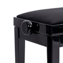 Hidrau BG270 'Geneva' height adjustable duet piano stool - Black gloss, black velvet