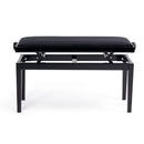 Hidrau BG270 'Geneva' height adjustable duet piano stool - Black gloss, black velvet