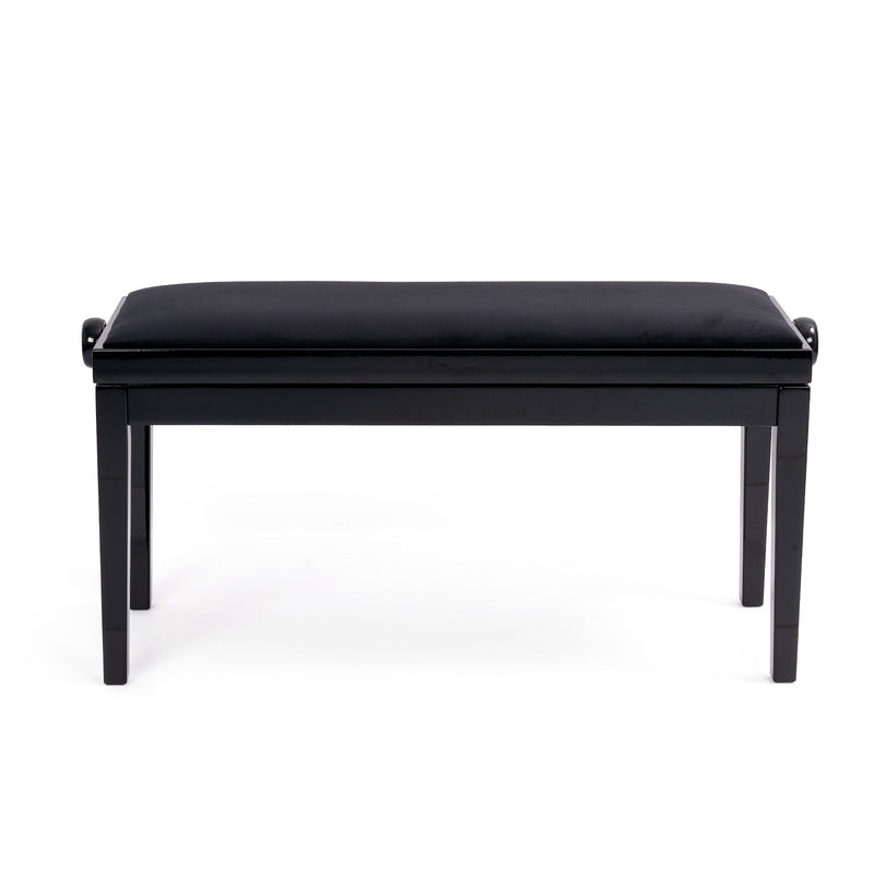 Hidrau BG270 'Geneva' height adjustable duet piano stool - Black gloss, black velvet