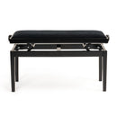 Hidrau BG270 'Geneva' height adjustable duet piano stool - Black satin, black velvet