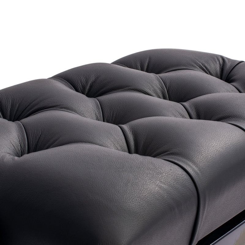 Hidrau BG33 'Vienna' adjustable concert piano stool - Black gloss, black simulated leather